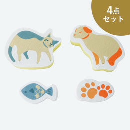 DOG&CATキッチンスポンジ4Pセット