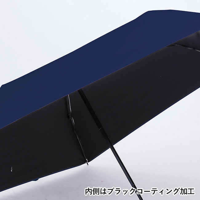 晴雨兼用 自動開閉耐風折りたたみ傘（SNS-0601113）内側はブラックコーティング加工