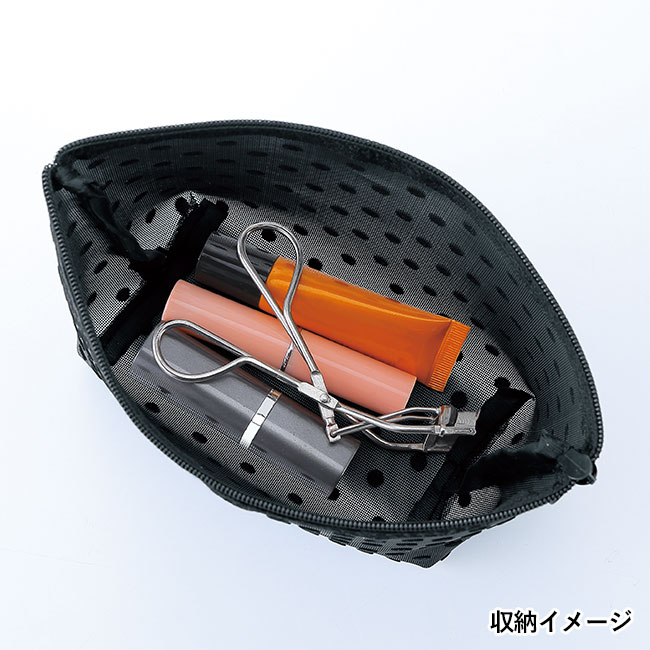 フロッキードット メッシュポーチ（SNS-0601127）収納イメージ