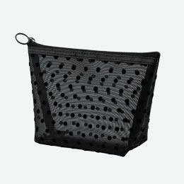 フロッキードット メッシュポーチ