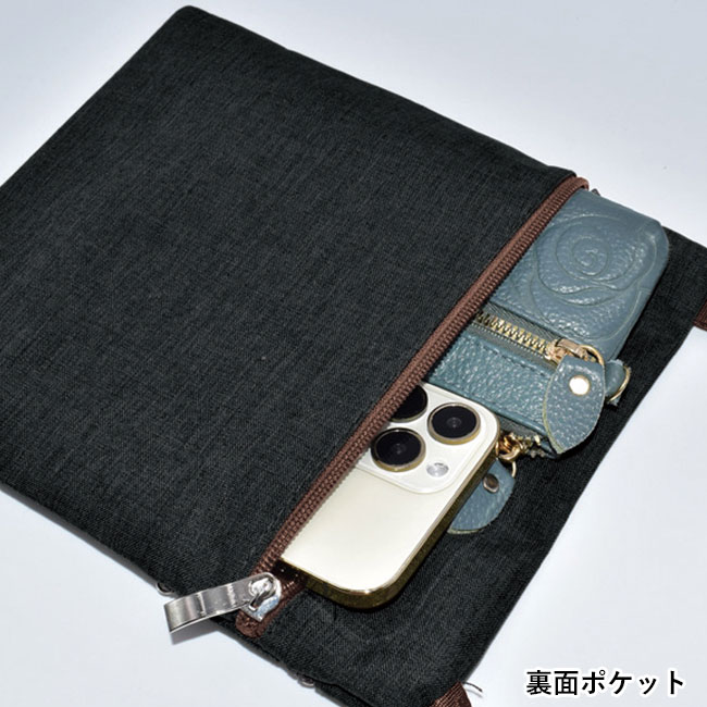 4ファスナーポケットショルダーバッグ(SNS-0601207)裏面ポケット