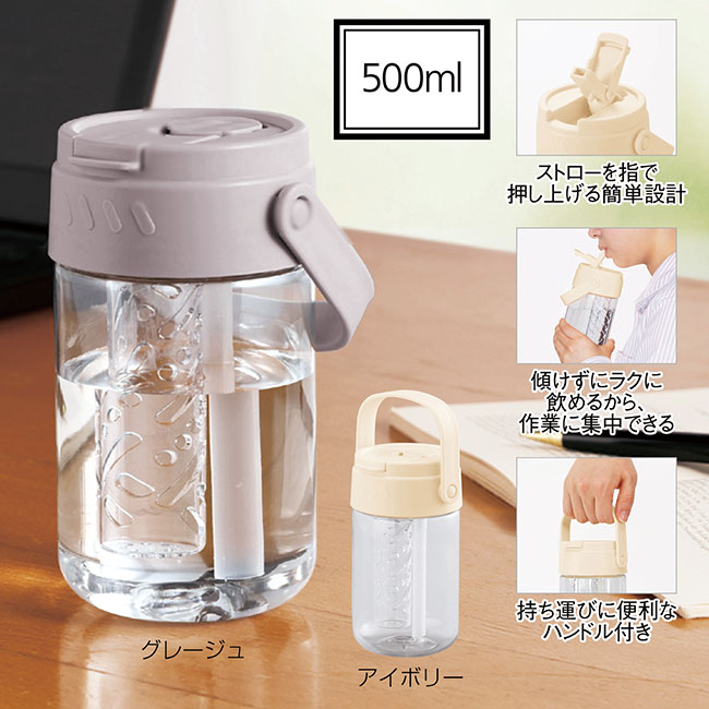 ハンドル付きクリアストローボトル(SNS-0601289)