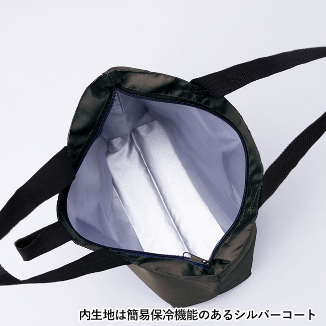 セルトナ・サイドポケット付きたためる保冷温エコバッグ(SNS-0601292)内生地は簡易保冷機能のあるシルバーコート