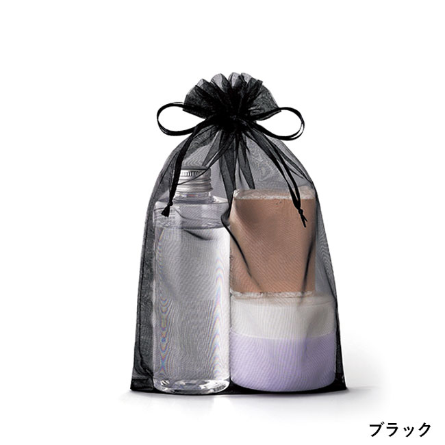 オーガンジーラッピング巾着(M)(SNS-0601302)ブラック