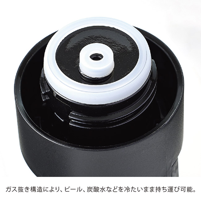 真空セラミック炭酸ボトル（800ml）（SNS-0900090）ガス抜き構造