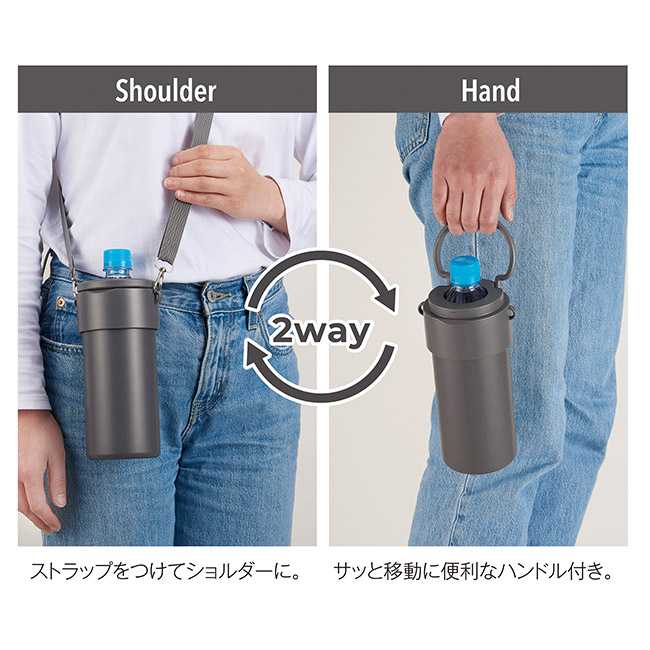 2wayキャリングペッボトルホルダー(SNS-0900102)ショルダーとハンドルの2WAY