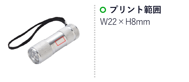 フラッシュ9ライト2（ssSJ-37L）名入れ画像　プリント範囲W22×H8mm