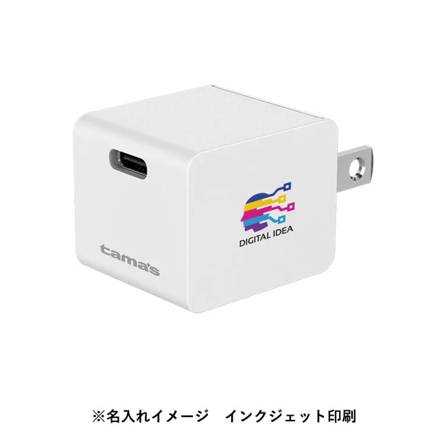 PD20W　コンセントチャージャー（SNS-0300065）名入れイメージ　インクジェット印刷