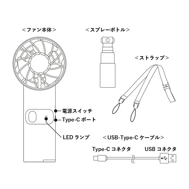 ミストハンディファン（SNS-0300075）商品詳細