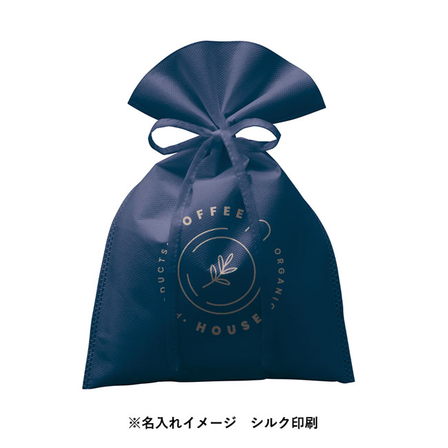 不織布ラッピング巾着(M) （SNS-0300086）名入れイメージ　シルク印刷