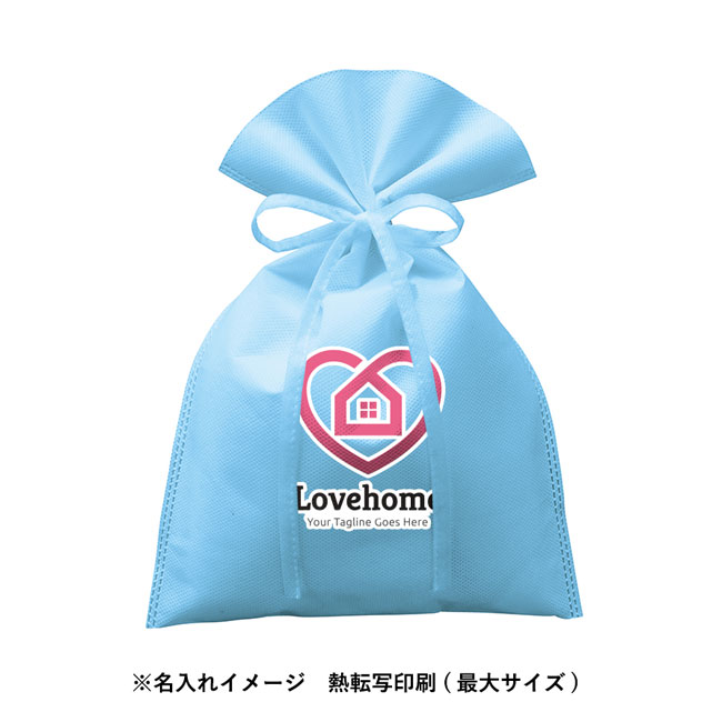 不織布ラッピング巾着(M) （SNS-0300086）名入れイメージ　熱転写印刷