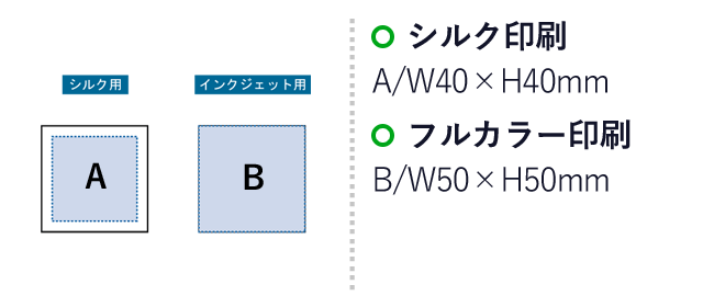 ミニピクチャーボードキーホルダー(50×50)（SNS-0300100）名入れ画像　シルク印刷：A/W40×H40mm　フルカラー印刷：B/W50×H50mm