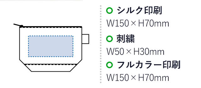 フェアトレードコットンキャンバスデイリーポーチ（S）（SNS-0300196）名入れ画像　シルク印刷：W150×H70mm　刺繍：W50×H30mm　フルカラー印刷：W150×H70mm