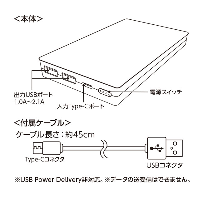 全面印刷できるモバイルチャージャー10000（SNS-0300290）商品詳細