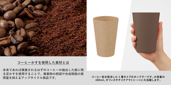 コーヒーかすを使用した素材