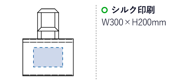 ビッグスクエアレジャートート（SNS-0300347）名入れ画像　シルク印刷：W300×H200mm