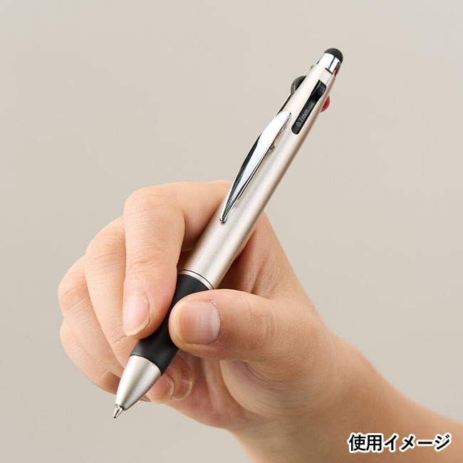 タッチペン付3色+1色スリムペン(再生ABS)（SNS-0300467）使用イメージ