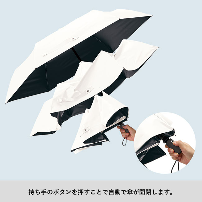 自動開閉遮光折りたたみ傘 (スムーズ収納タイプ)　（SNS-0300485）開閉イメージ