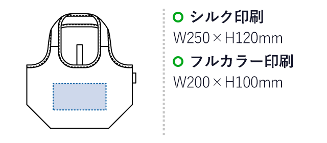 クルリト　クーラーミニマルシェバッグ（SNS-0300493）名入れ画像　シルク印刷：W250×H120mm　フルカラー印刷：W200×H100mm