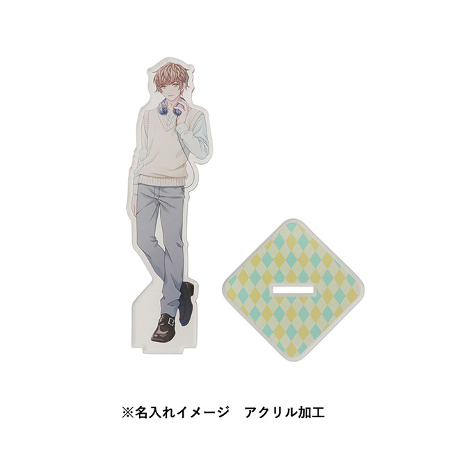 【プリント専用商品】アクリルスタンド 100×129mm（SNS-0300499）名入れイメージ　アクリル加工