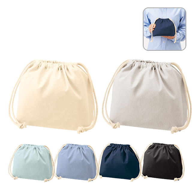 厚手コットンポーチ巾着（Ｍ）（SNS-0300536）