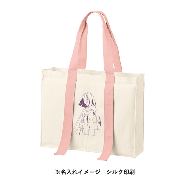 キャンバスカラーハンドルスクエアキャリーオントート（SNS-0300594）フルカラー印刷の名入れイメージ