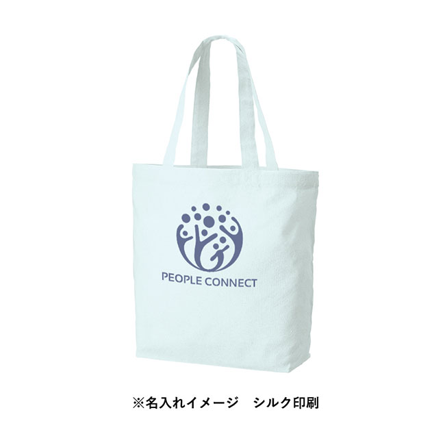 厚手コットンベーシックトート（SM）（SNS-0300600）シルク印刷名入れイメージ　オリーブ本体