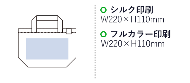 OBPデイリートート（S）（再生PET）（SNS-0300612）名入れ画像　シルク印刷　W220×H110　フルカラー印刷　W220×H110ｍｍ 