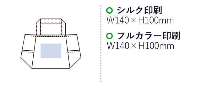 ライトクーラーマルチトート（M）（SNS-0300617）名入れ画像　シルク印刷　W140×H100ｍｍ　フルカラー印刷　W140×H100ｍｍ