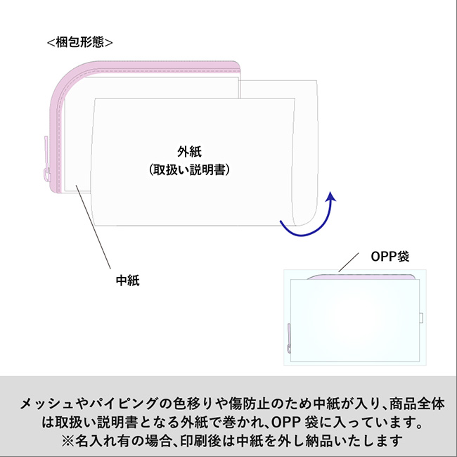 メッシュポケットクリアミニポーチ(カラビナ付)（SNS-0300633）納品時説明