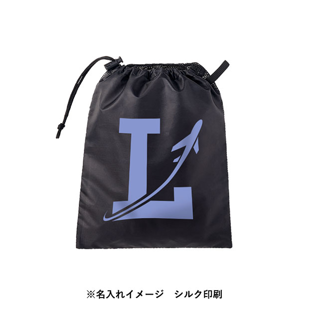 メッシュポリ巾着（M）（SNS-0300638）シルク印刷名入れイメージ