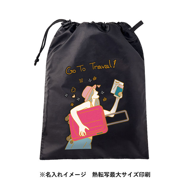 メッシュポリ巾着（L）（SNS-0300639）フルカラー印刷名入れイメージ