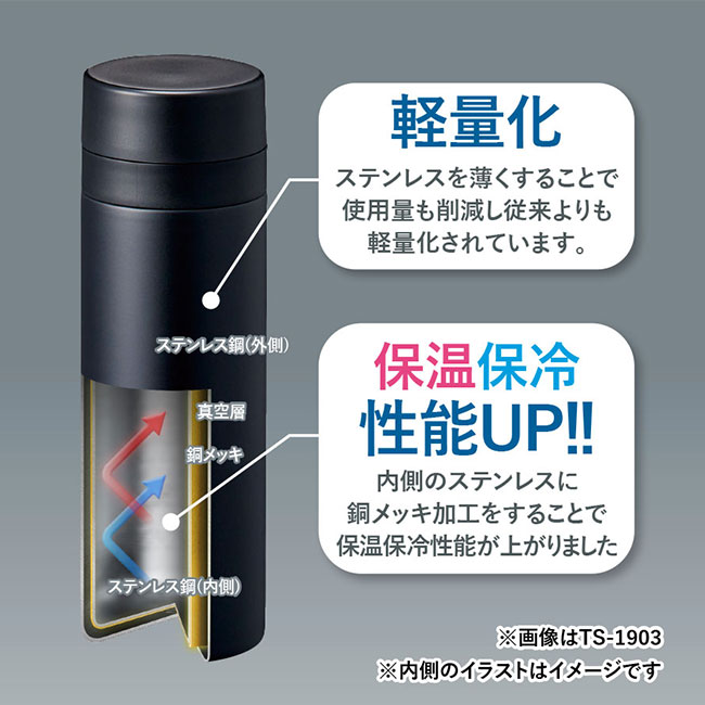 ステンレスサーモドリンクボトル　４３０ｍｌ（SNS-0300652）軽量化・保温保冷性能UP