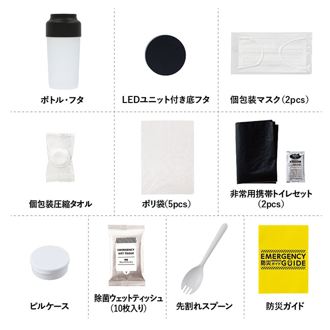ＳＵＧＵＢＯ防災ボトル（SNS-0300670）セット内容