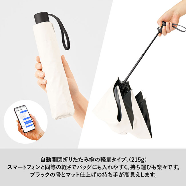 自動開閉遮光折りたたみ傘(軽量タイプ)　（SNS-0300673）軽量型の150ｇ