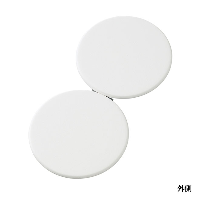 全面印刷できる合皮コンパクトミラー　ラウンド（両面対応）（SNS-0300696）外側