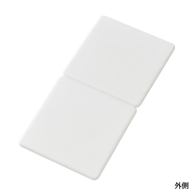 全面印刷できる合皮コンパクトミラー　スクエア（両面対応）（SNS-0300697）外側