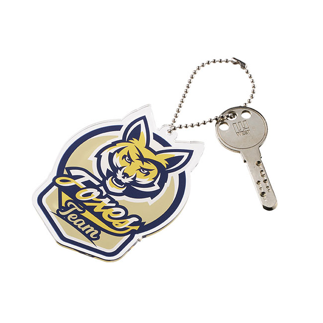【プリント専用商品】アクリルキーホルダー６７×９８ｍｍ　クリア（SNS-0300703）鍵とのサイズ比較