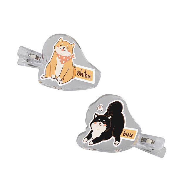 【プリント専用商品】アクリルヘアクリップ　クリア（SNS-0300708）印刷イメージ