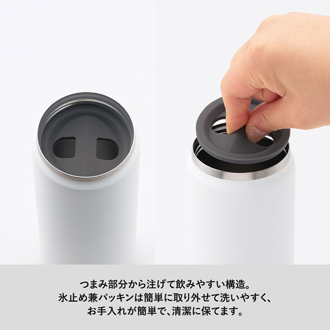 Ｚａｌａｔｔｏサーモハンドルスタイルボトル３５０ｍｌ　ｖｅｒ．２（SNS-0300758）つまみ部分から注げて飲みやすい構造