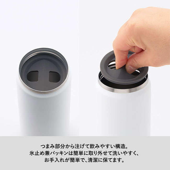 Ｚａｌａｔｔｏサーモハンドルスタイルボトル５００ｍｌ　ｖｅｒ．２（SNS-0300759）つまみ部分から注げて飲みやすい構造
