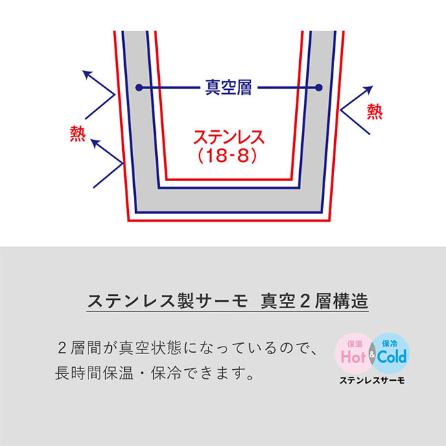 ステンレスサーモタンブラー260ml（SNS-0300762）ステンレス製サーモ　真空2層構造