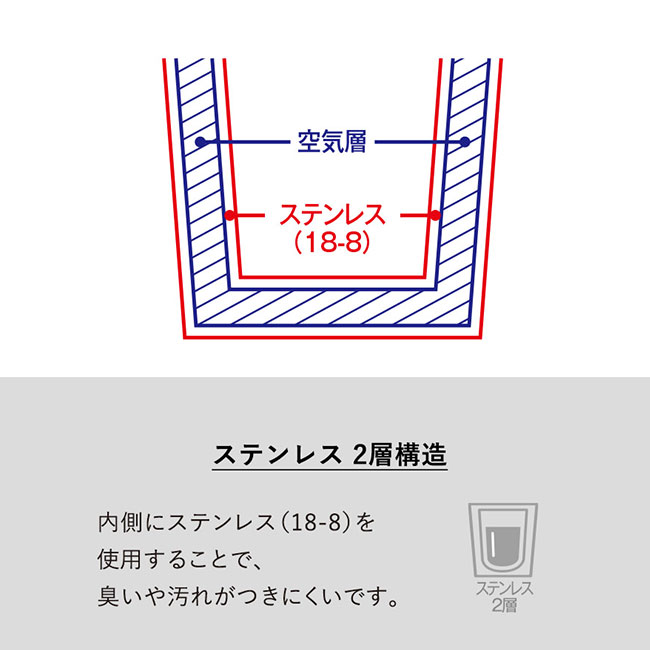 折りたたみハンドルステンレスマグ　ver.2（SNS-0300766）ステンレス2層構造