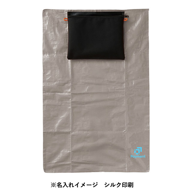 防災緊急10点セット シートインサコッシュタイプ　ブラック（SNS-0300780）名入れイメージ（中のシート）　シルク印刷