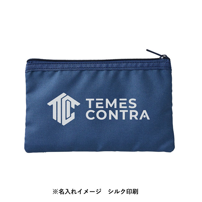 防災緊急７点セット　メッシュポーチタイプ　ネイビー（SNS-0300782）名入れイメージ　シルク印刷