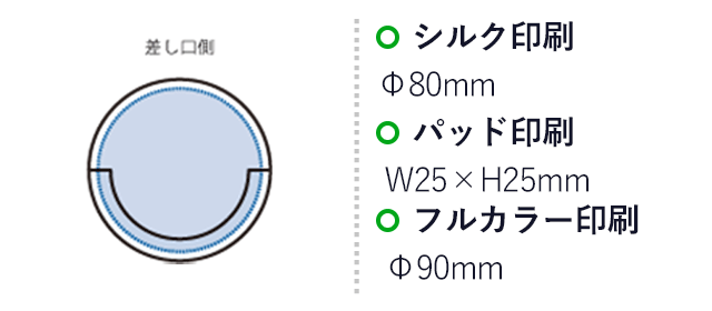クリアワイヤレス充電器　ラウンド　10W　（SNS-0300785）シルク印刷：Φ80mm　パッド印刷：W25×H25mm　フルカラー印刷：Φ90mm