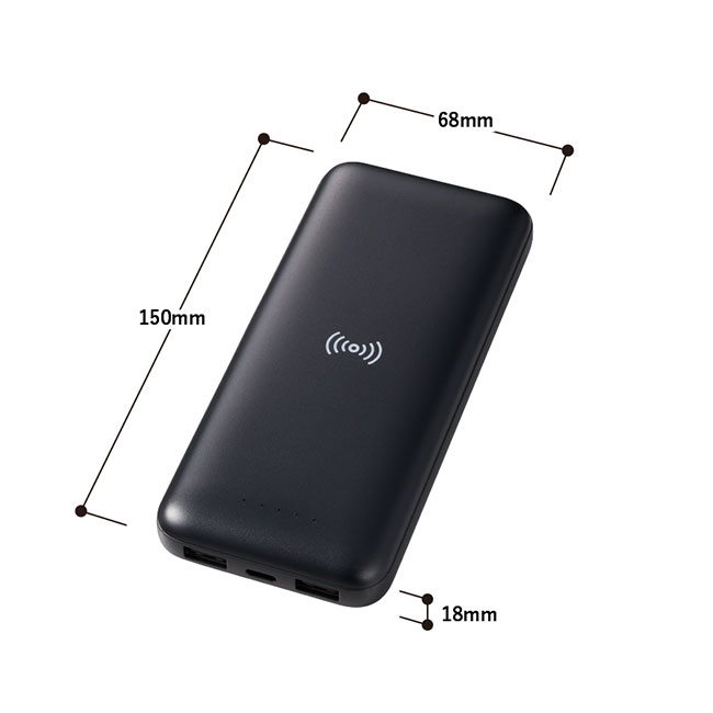 ワイヤレスシンプルモバイルチャージャー１００００（SNS-0300794）サイズ詳細