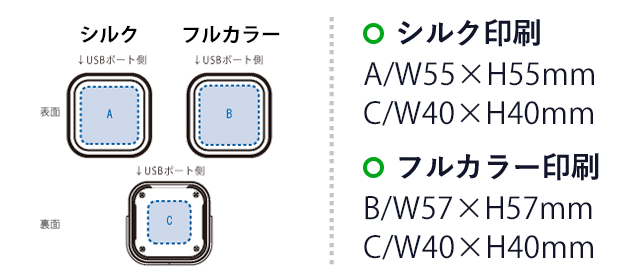 COBスクエアハンギングライト(SNS-0300813)シルク印刷:W210×H110mm