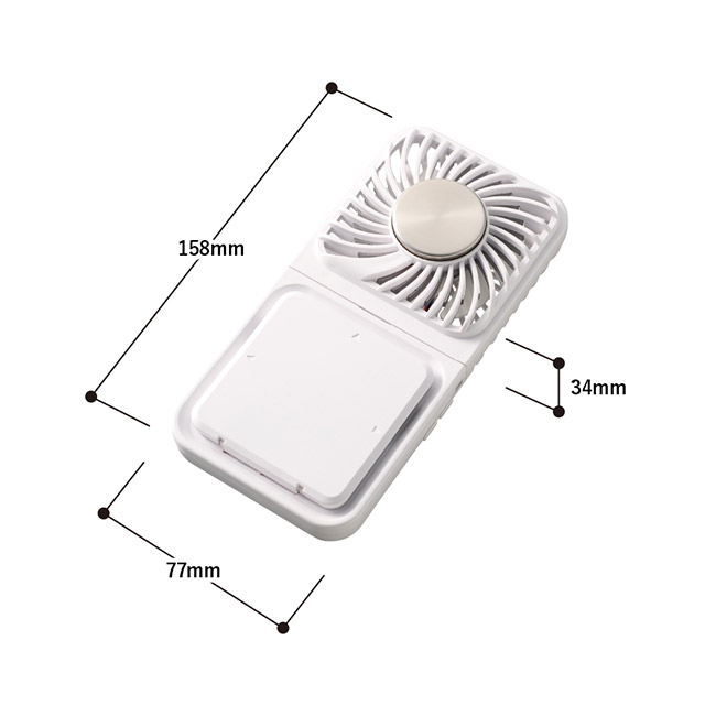 スマホスタンド付冷却プレートUSBファン（SNS-0300824）本体サイズ