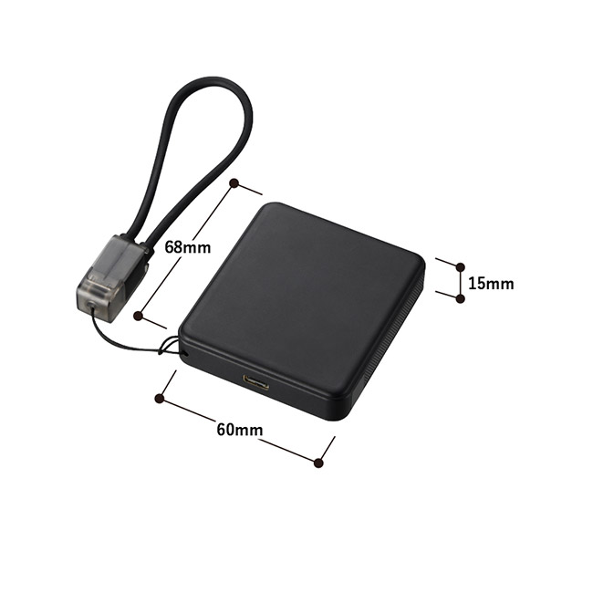 PD急速充電コードストラップ付モバイルチャージャー5000（全面印刷対応）（SNS-0300832）本体サイズ